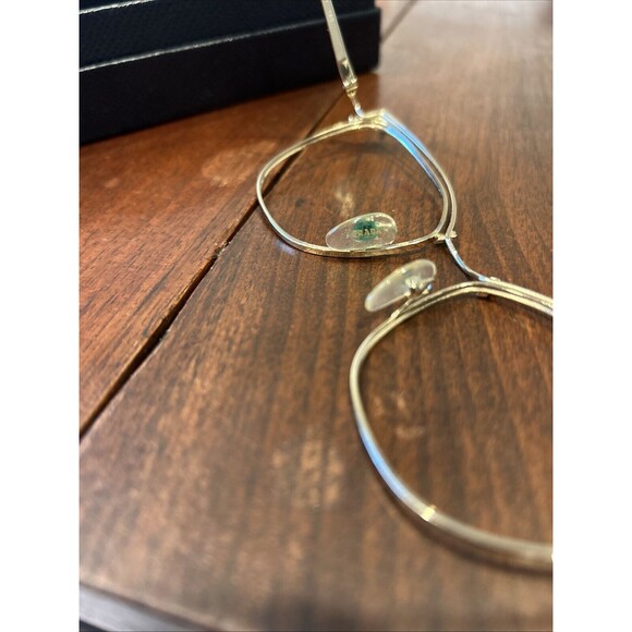 New Authentic Prada VPR 62U EYEGLASSES C. YEE-101 Shiny Gold with Black 53-17mm - Picture 11 of 12